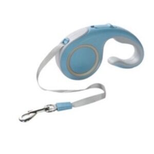 Kimpets 5m Retractable Pet Leash Blue One Key Locking Ergonomic Grip 16.4ft Tape